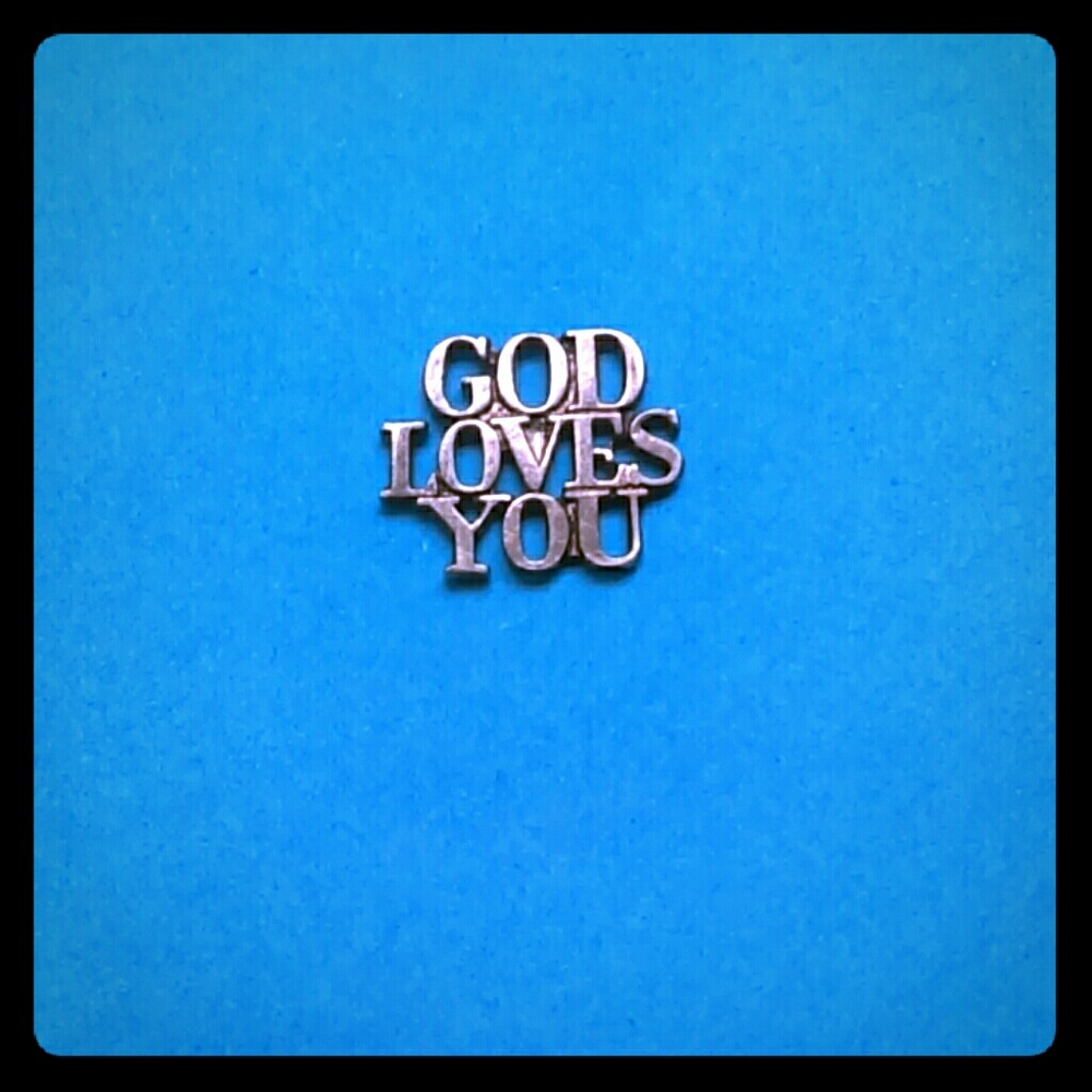 Tiffany & Co. God Loves You tack pin Silver